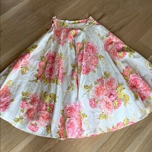 1950s Crinoline line Floral swing Skirt - Pink and Yellow, grandma cottage